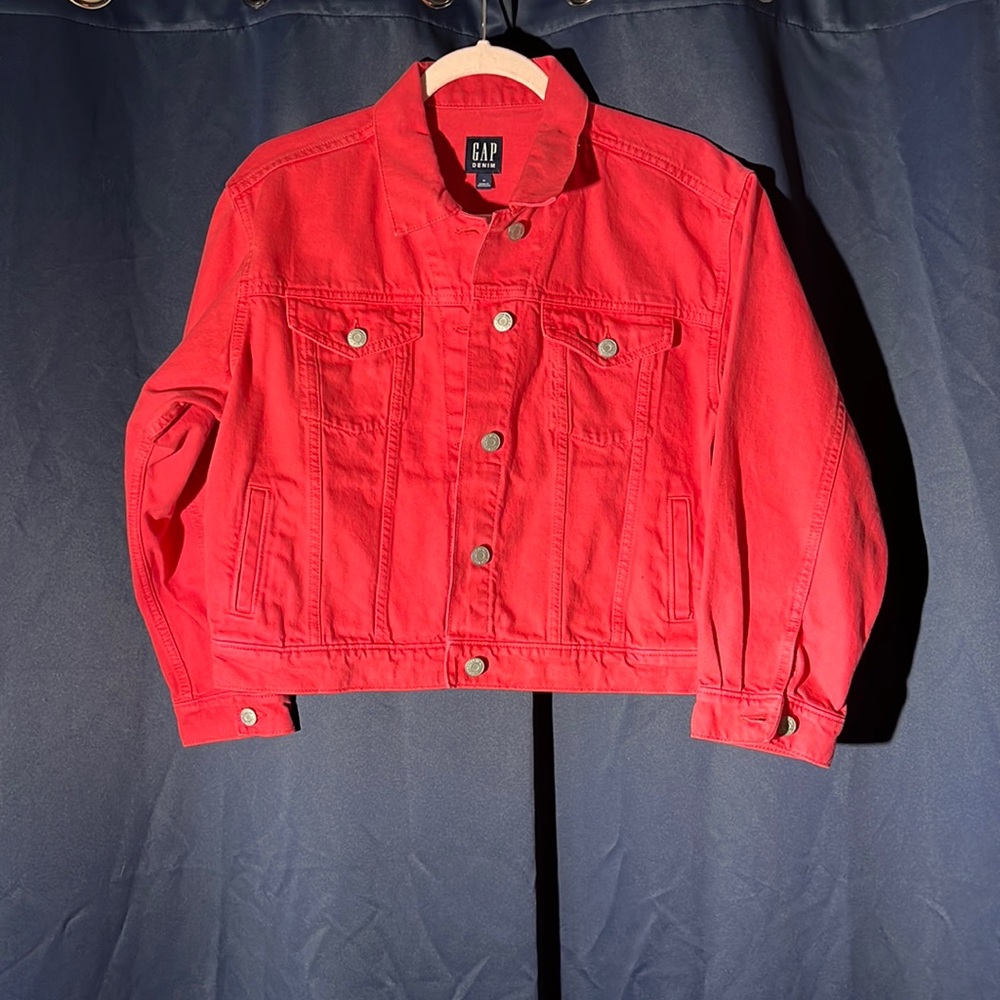 Gap cropped pink jean jacket